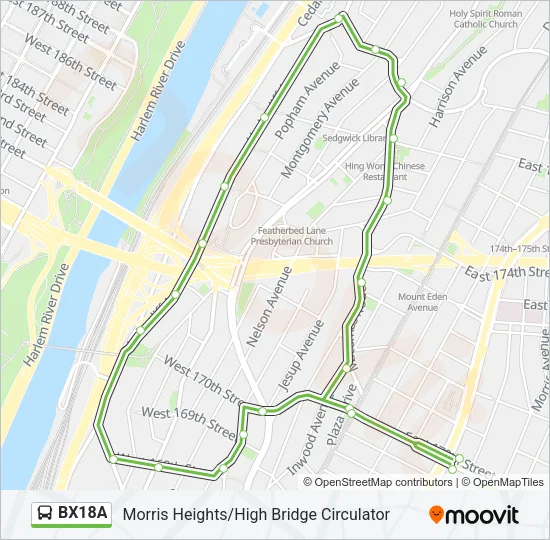 BX18A Bus Line Map