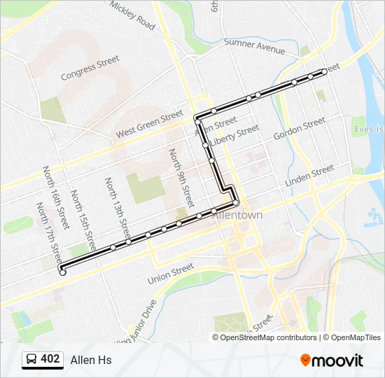 402 Bus Line Map