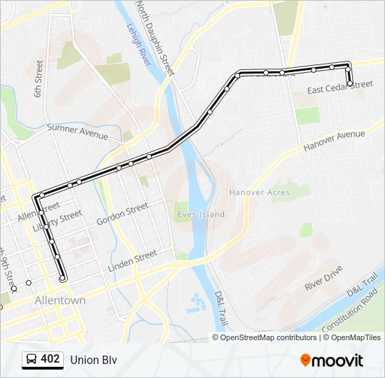 402 Bus Line Map