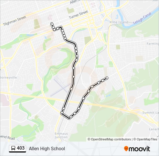 403 bus Line Map