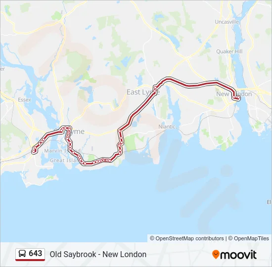 643 Bus Line Map