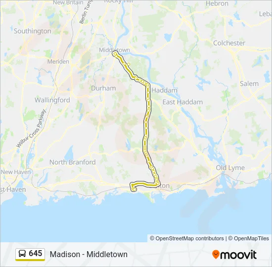 645 Bus Line Map