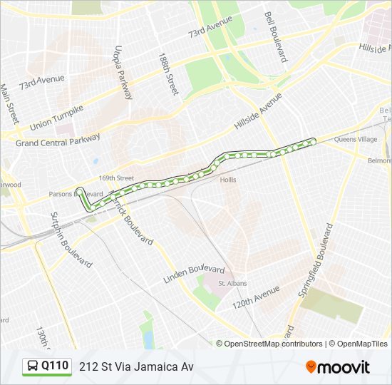 Q110 bus Line Map