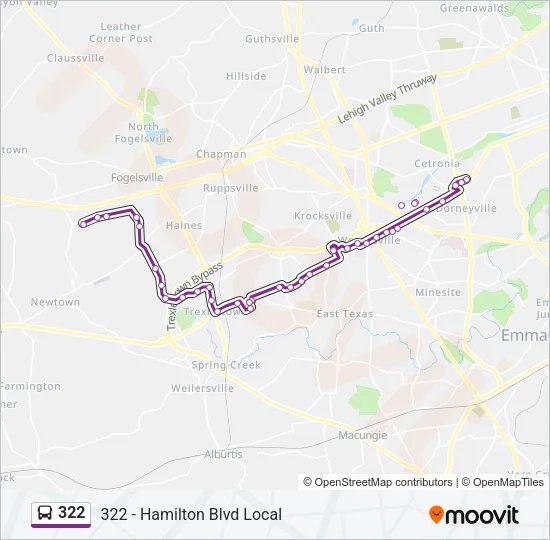 322 Bus Line Map