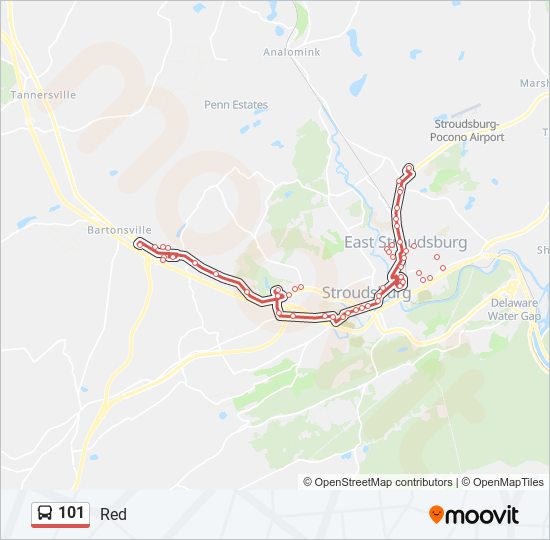 Mapa de 101 de autobús