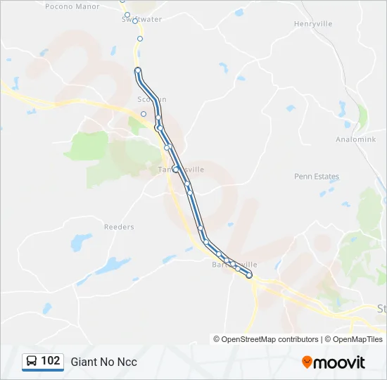 102 Bus Line Map