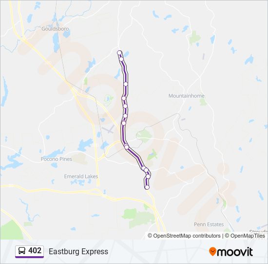 Mapa de 402 de autobús