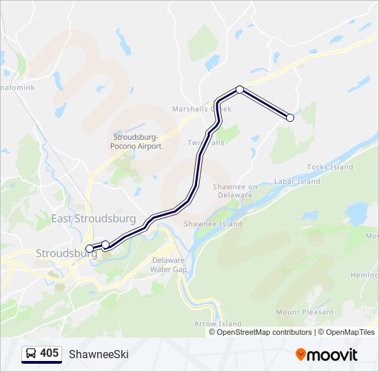 Mapa de 405 de autobús