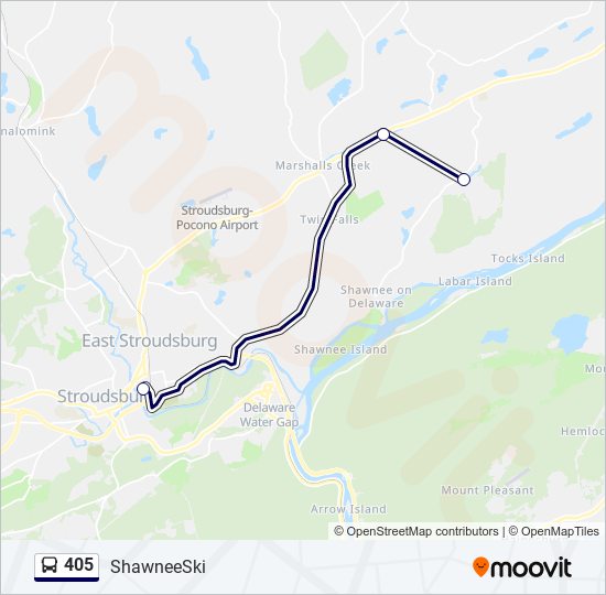 Mapa de 405 de autobús