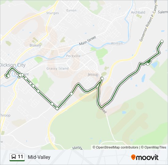 11 Bus Line Map