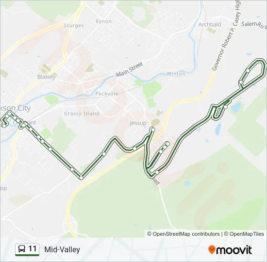 11 Bus Line Map