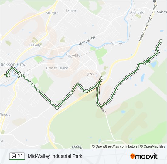 Mapa de 11 de autobús