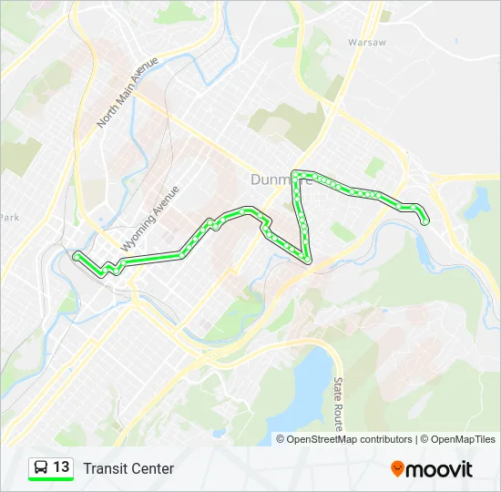 13 Bus Line Map