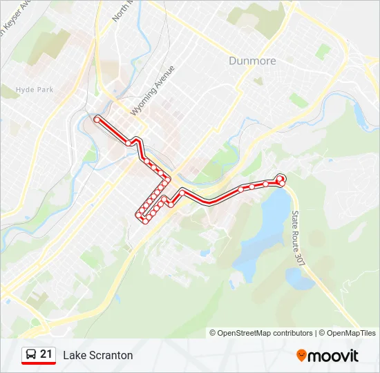 21 Bus Line Map