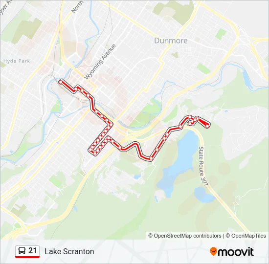 21 Bus Line Map
