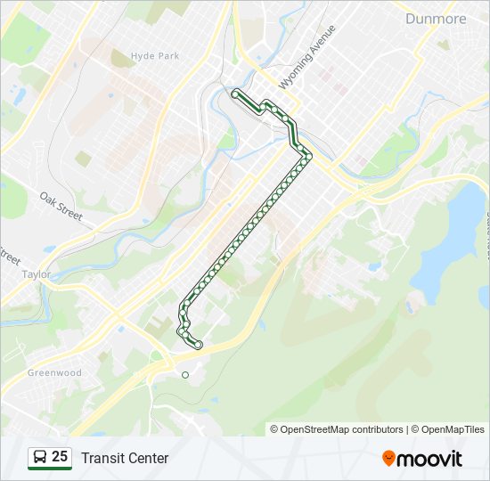 25 bus Line Map