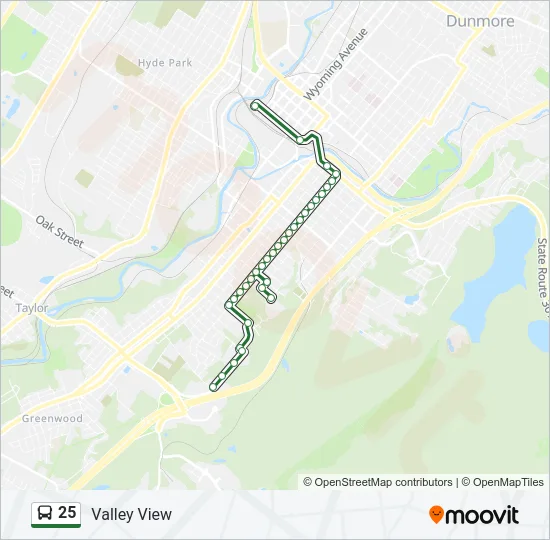25 Bus Line Map