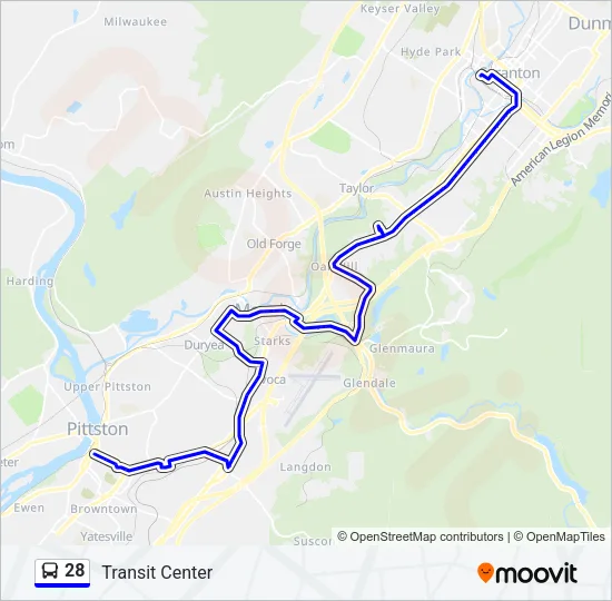 28 Bus Line Map