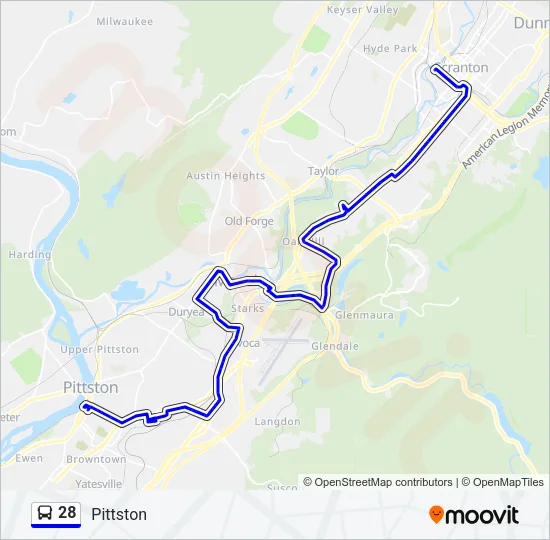 28 Bus Line Map
