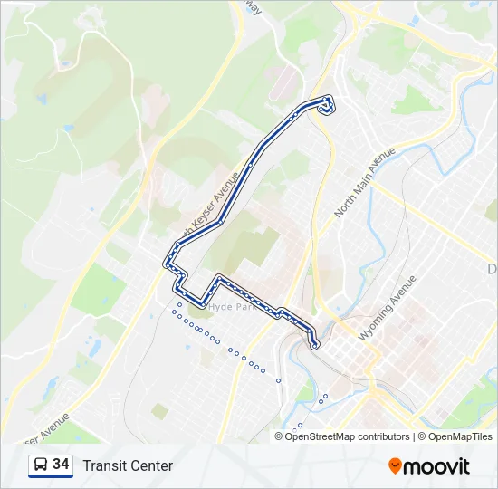 34 Bus Line Map