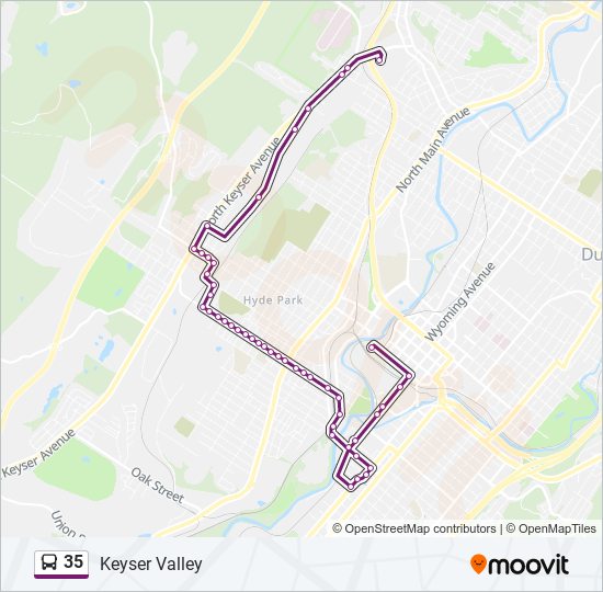 35 bus Line Map