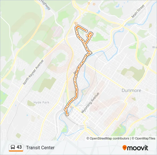 43 Bus Line Map
