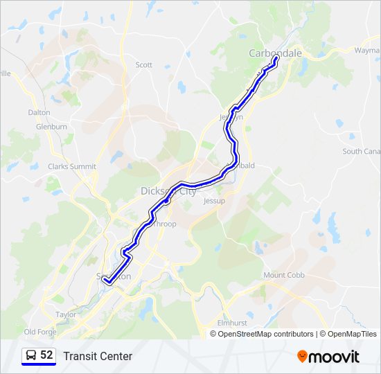 52 Bus Line Map