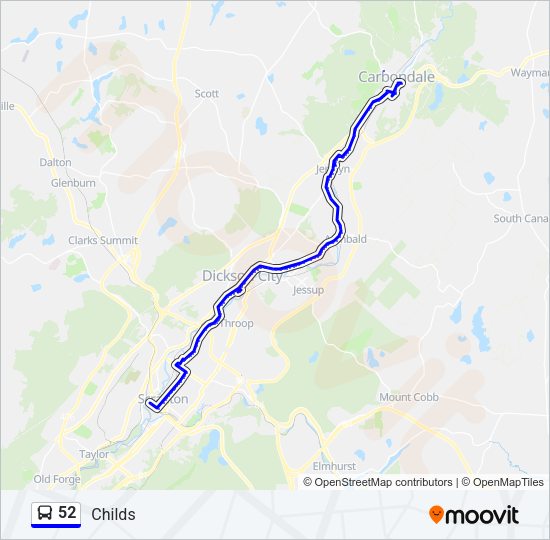 52 Bus Line Map