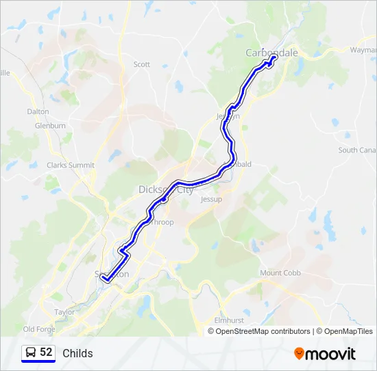 52 Bus Line Map