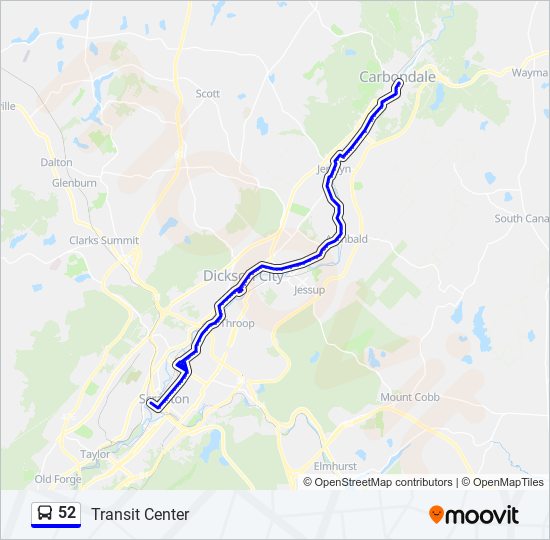 Mapa de 52 de autobús