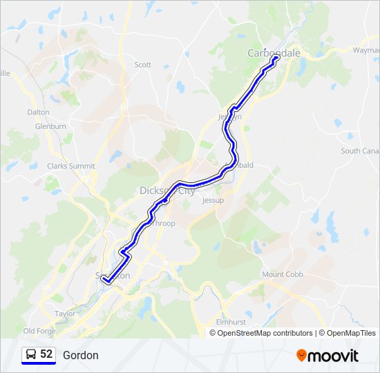 Mapa de 52 de autobús