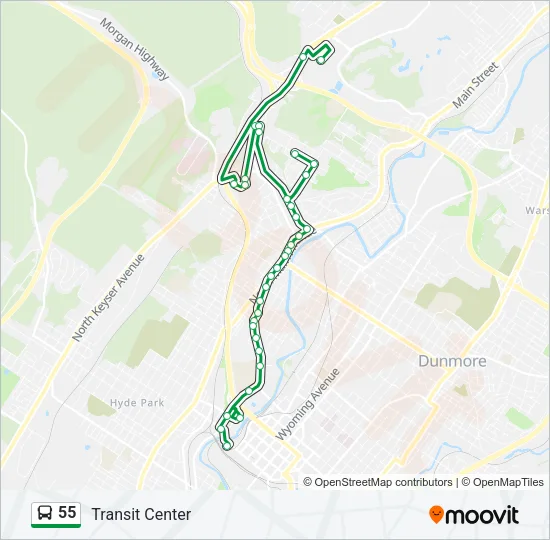 55 Bus Line Map