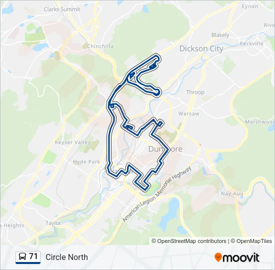 71 Bus Line Map