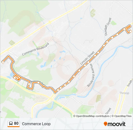 80 Bus Line Map