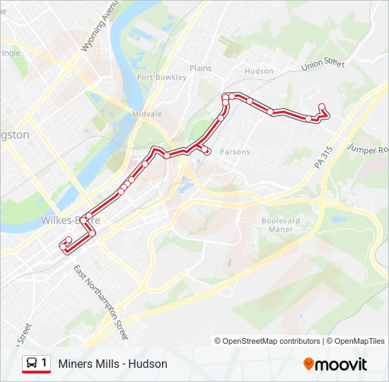 1 Bus Line Map