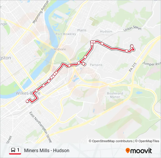 1 Bus Line Map