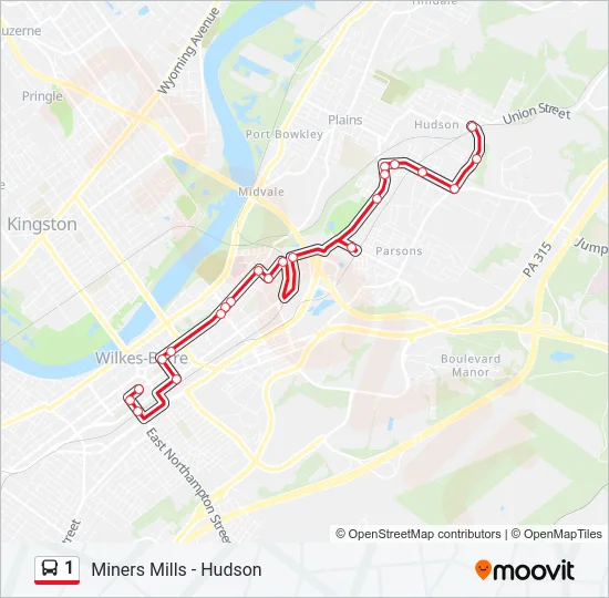 1 Bus Line Map