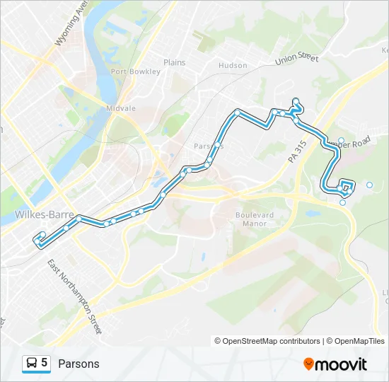 5 Bus Line Map