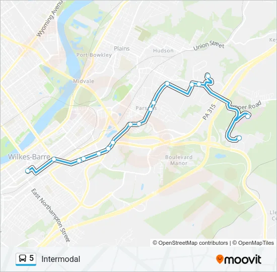 5 Bus Line Map