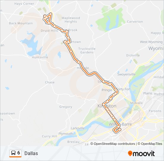 Mapa de 6 de autobús