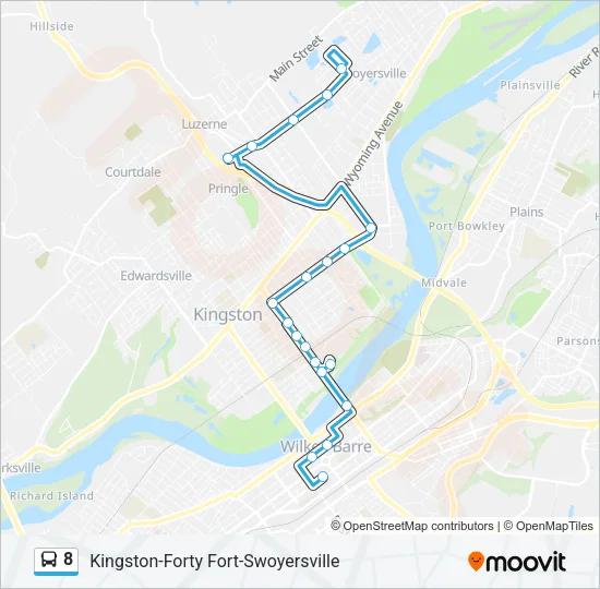 8 Bus Line Map