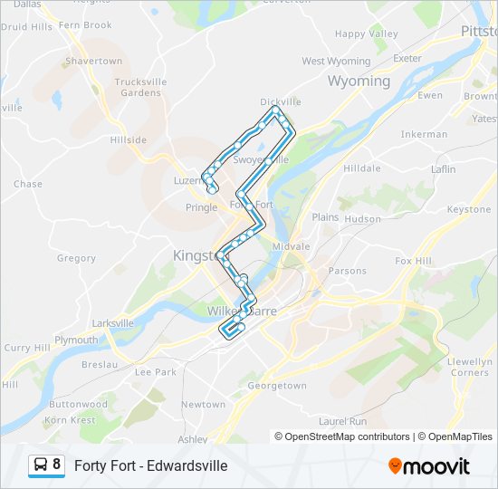 Mapa de 8 de autobús