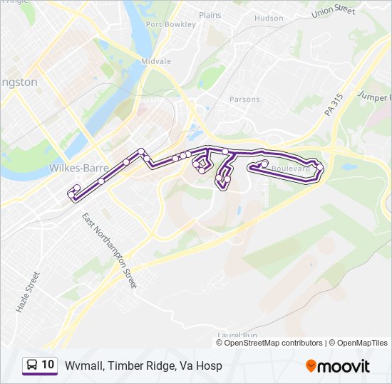 Mapa de 10 de autobús