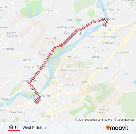 Mapa de 11 de autobús