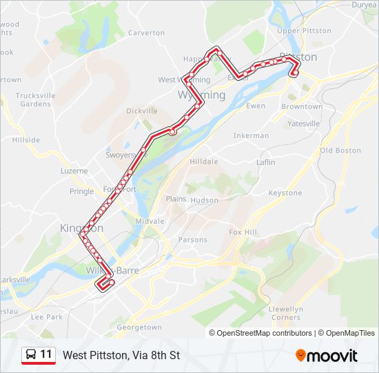 11 bus Line Map