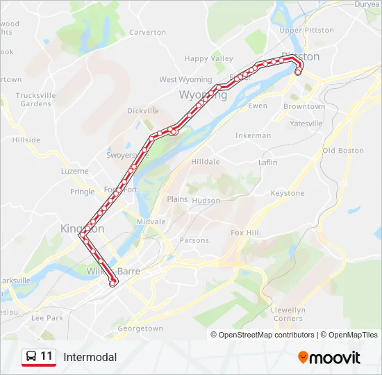11 Bus Line Map