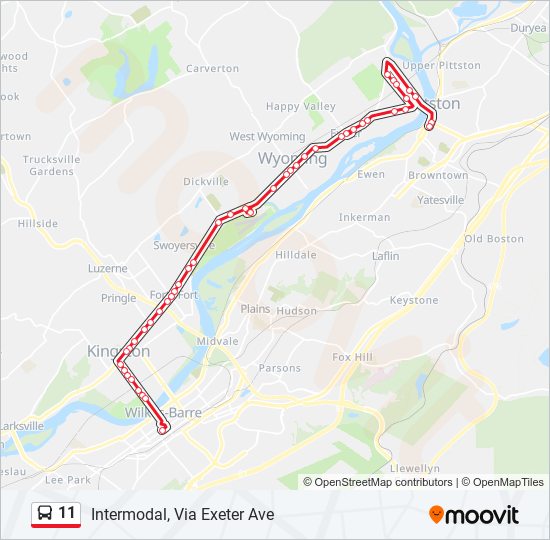 Mapa de 11 de autobús