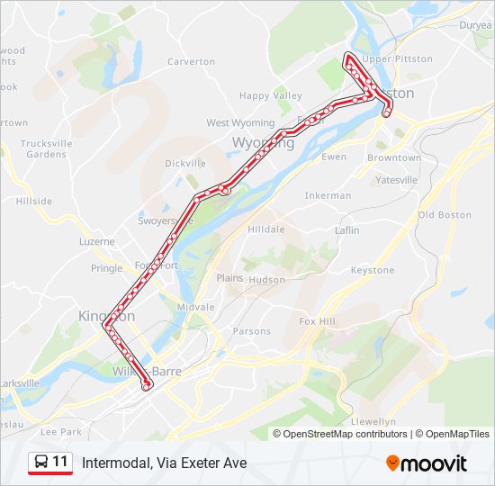 Mapa de 11 de autobús