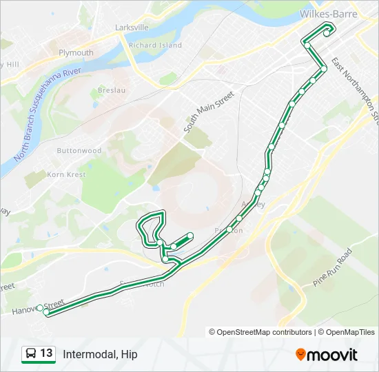 13 Bus Line Map