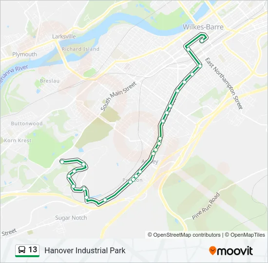 13 Bus Line Map